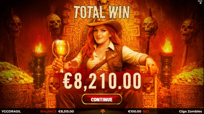 Giga Zombies – samlet gevinst for sessionen